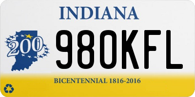 IN license plate 980KFL
