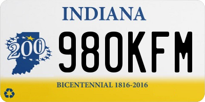 IN license plate 980KFM