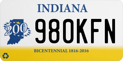 IN license plate 980KFN