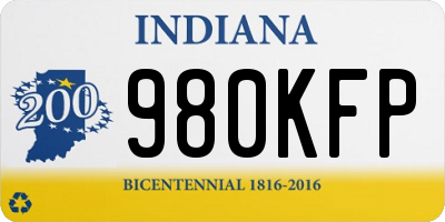 IN license plate 980KFP