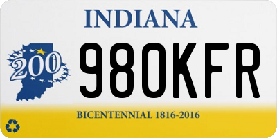 IN license plate 980KFR