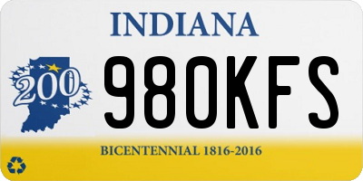 IN license plate 980KFS