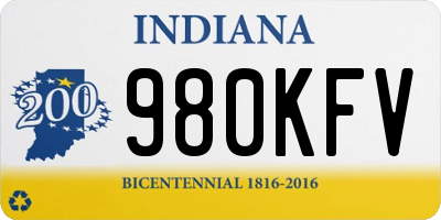 IN license plate 980KFV