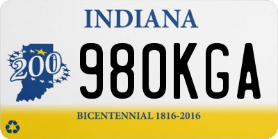 IN license plate 980KGA