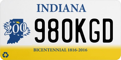 IN license plate 980KGD
