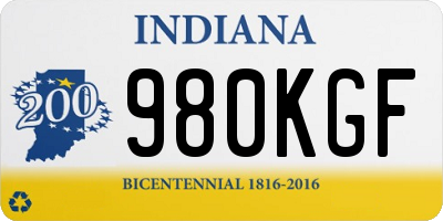 IN license plate 980KGF
