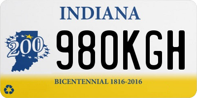IN license plate 980KGH