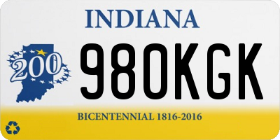 IN license plate 980KGK