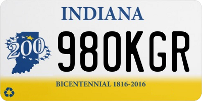 IN license plate 980KGR