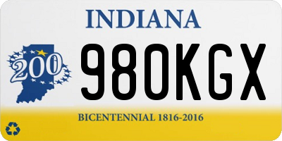 IN license plate 980KGX