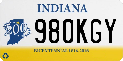 IN license plate 980KGY