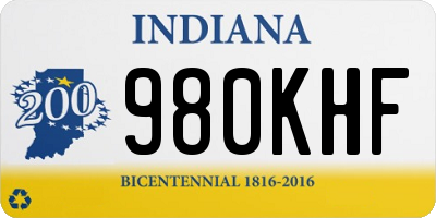 IN license plate 980KHF