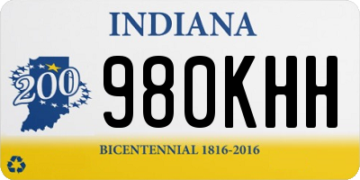 IN license plate 980KHH