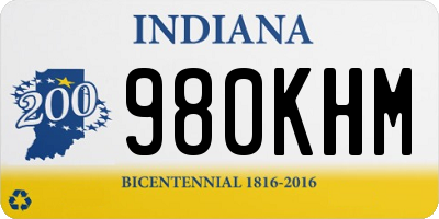 IN license plate 980KHM