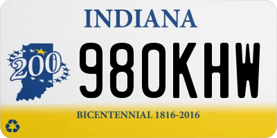 IN license plate 980KHW