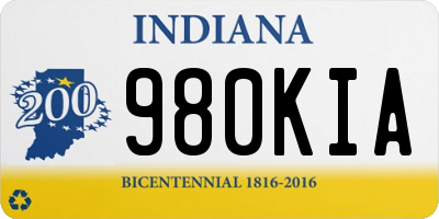 IN license plate 980KIA
