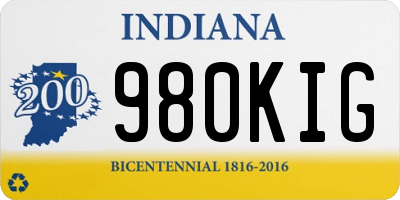 IN license plate 980KIG