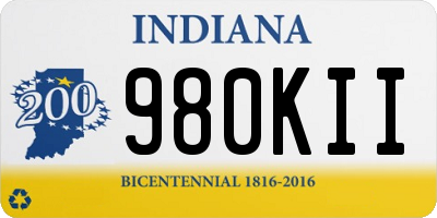 IN license plate 980KII