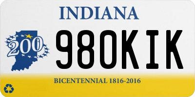 IN license plate 980KIK