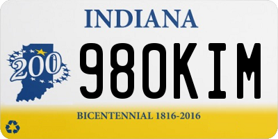 IN license plate 980KIM