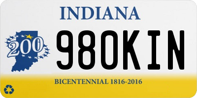 IN license plate 980KIN