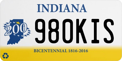 IN license plate 980KIS