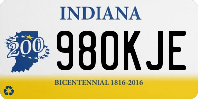 IN license plate 980KJE