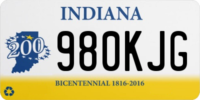 IN license plate 980KJG