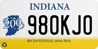 IN license plate 980KJO