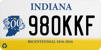 IN license plate 980KKF