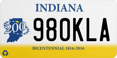IN license plate 980KLA