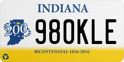 IN license plate 980KLE