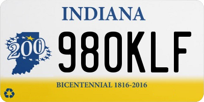 IN license plate 980KLF