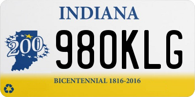 IN license plate 980KLG
