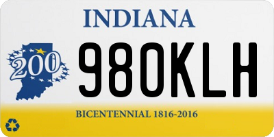 IN license plate 980KLH