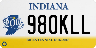 IN license plate 980KLL