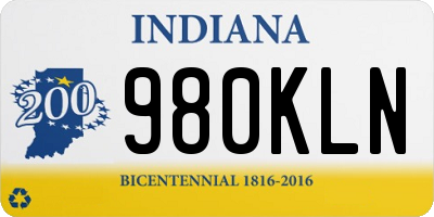 IN license plate 980KLN