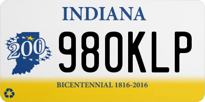 IN license plate 980KLP