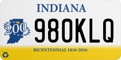 IN license plate 980KLQ
