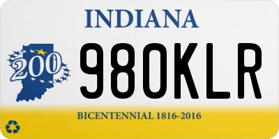 IN license plate 980KLR
