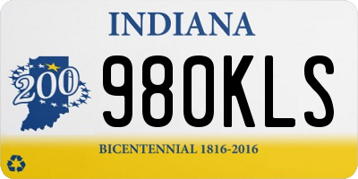 IN license plate 980KLS