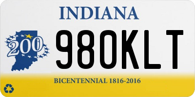 IN license plate 980KLT