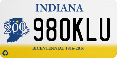IN license plate 980KLU