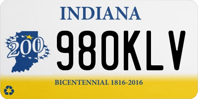 IN license plate 980KLV