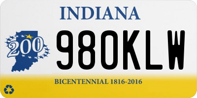 IN license plate 980KLW