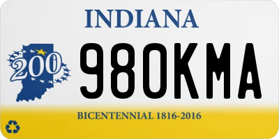 IN license plate 980KMA