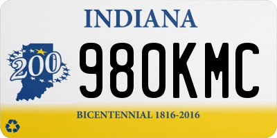 IN license plate 980KMC