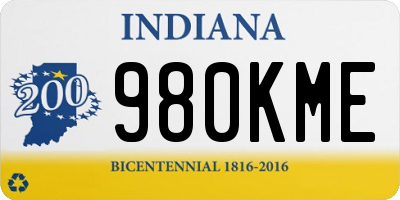 IN license plate 980KME