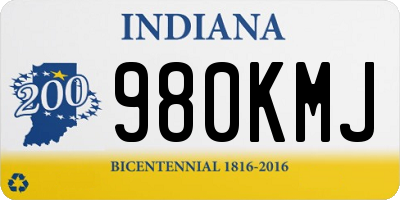 IN license plate 980KMJ