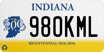 IN license plate 980KML